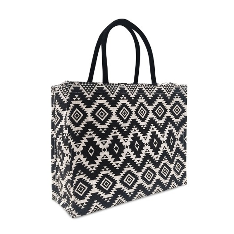 Unisex Geometric Printed Structured Handheld Bag